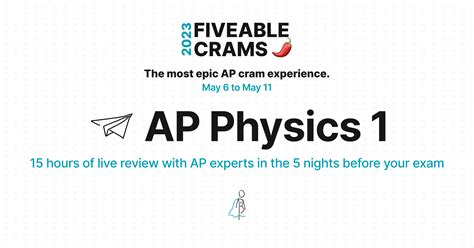 Fiveable+. 🌶️ Crams. Guides. Practice. Rooms. |. Login. Get cheatsheets. 📚. All Subjects. > 🎡. AP Physics 1. 🎡 AP Physics 1. Exam Date: May 11, 2023. Cram With Us! …